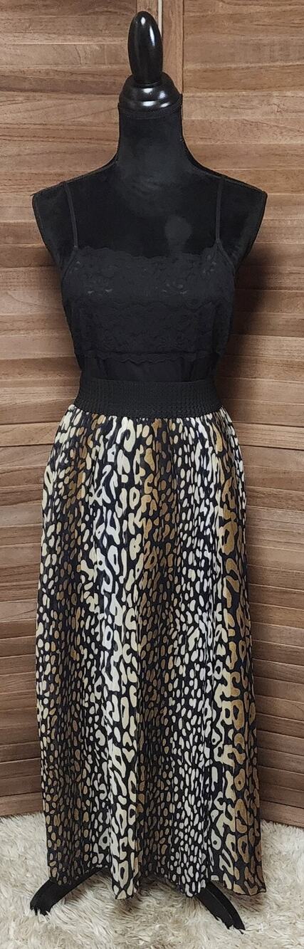 Victoria New Womens XL Lined Maxi Skirt Summer Beach Pleated Elastic High Waist